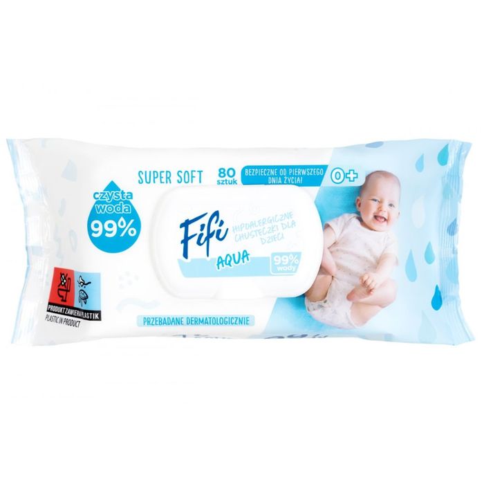 Fifi Aqua Super Soft 99% Wody chusteczki dla dzieci 80 sztuk main product photo