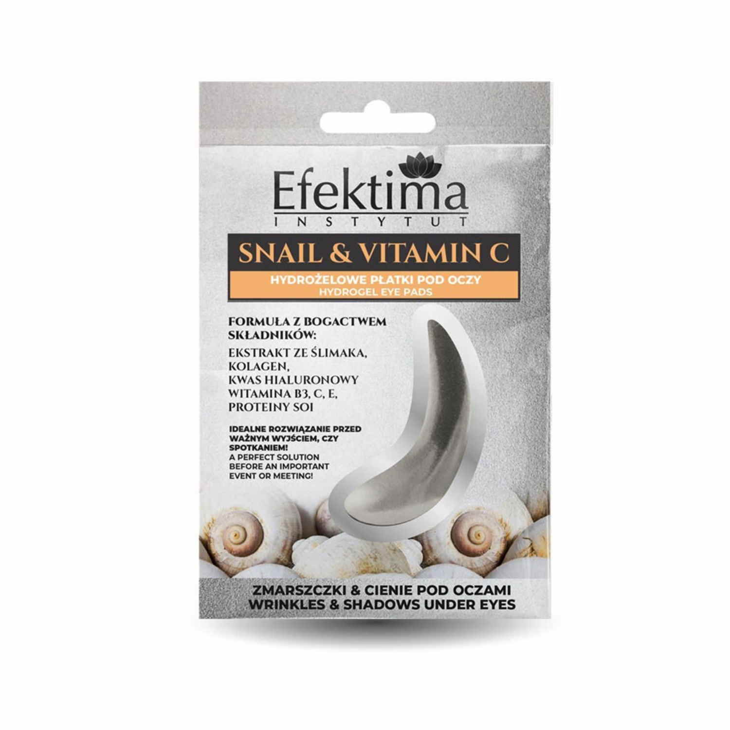 EFEKTIMA HYDROŻELOW PŁATKI POD OOCZY SNAIL&VIT.C 2szt