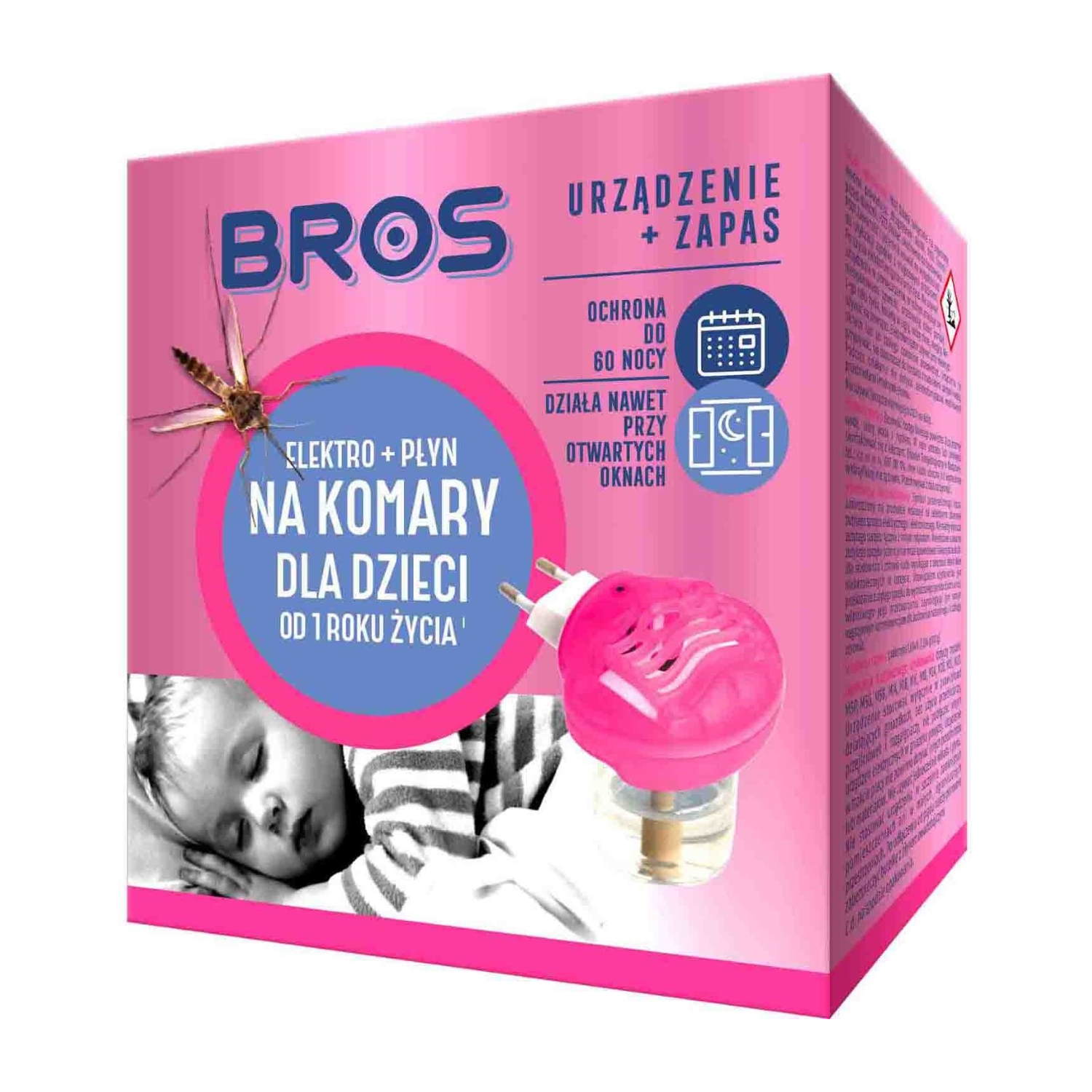 BROS-ELEKT+ PŁYN NA KOMARY DLA DZIECI OD 1 ROKU 60 NOCY