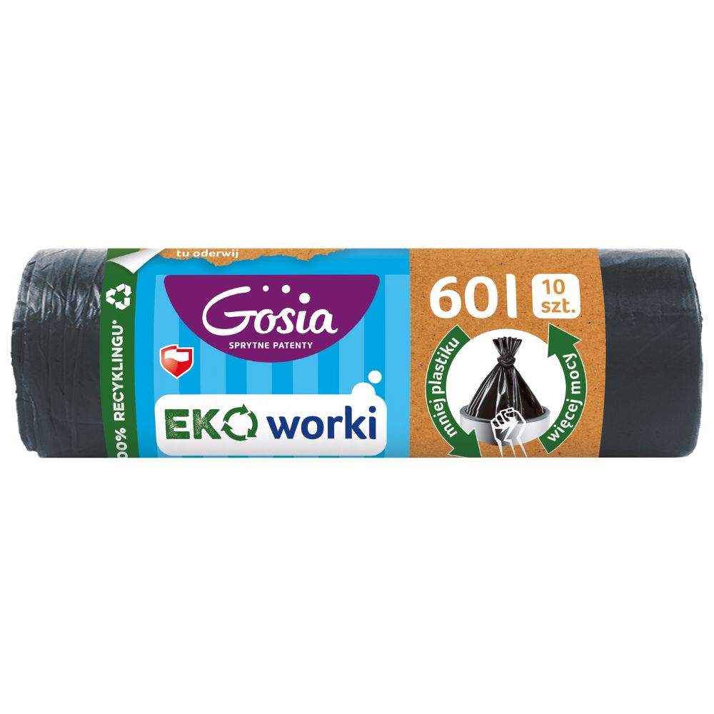 Gosia Eko Worki Mocne Grafitowe 60 l 10 sztuk