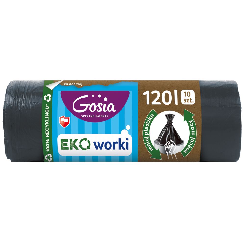Gosia Eko Worki na śmieci grafit 120 l 10 sztuk