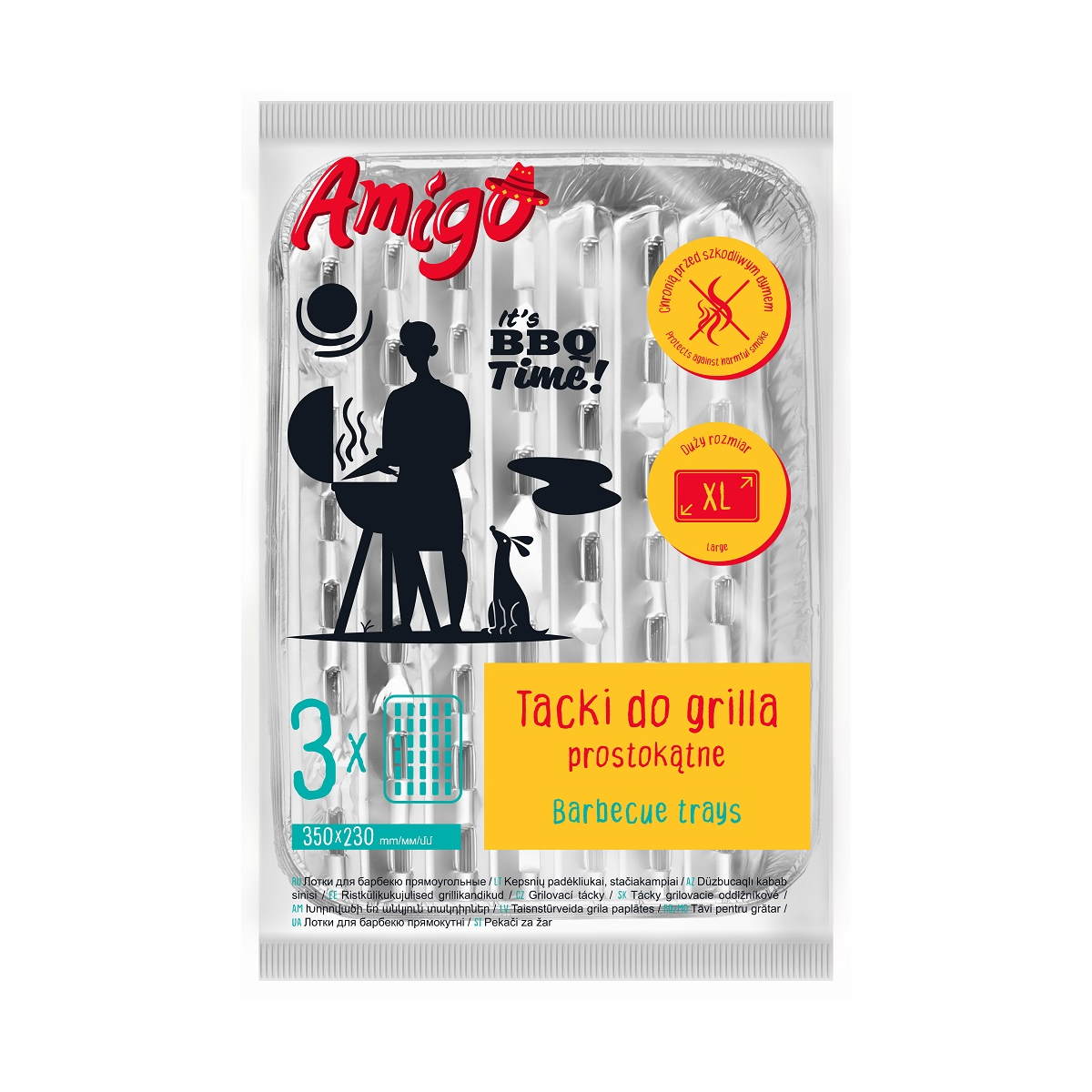 Amigo tacki do grilla prostokątne 3szt.