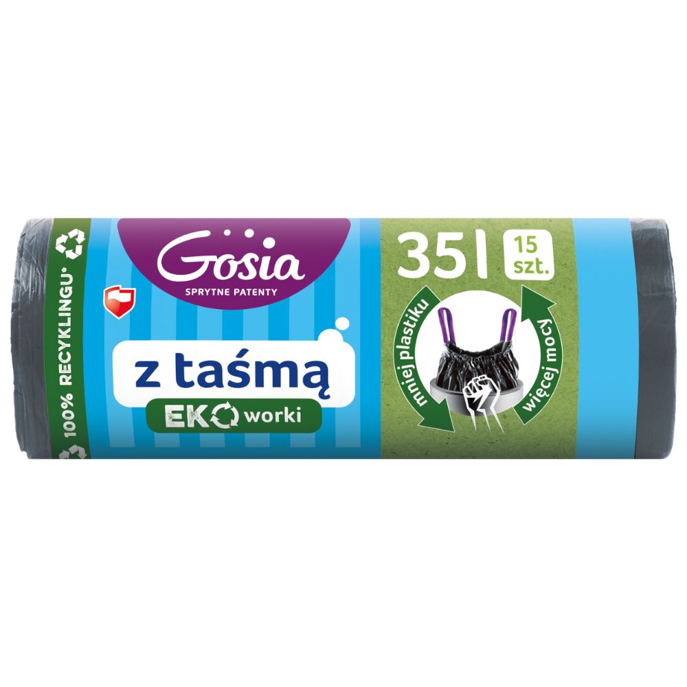 Gosia Eko Worki na śmieci z taśmą 35 l 15 sztuk