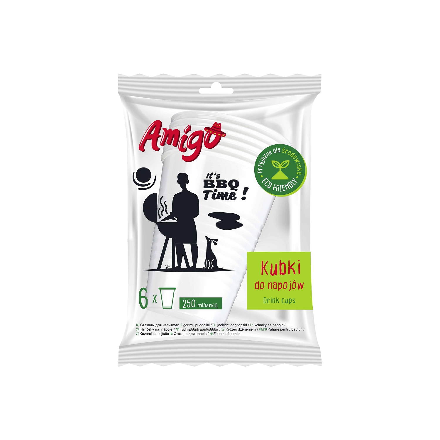 AMIGO JEDNORAZOWE KUBKI PAPIEROWE ECO 6SZT