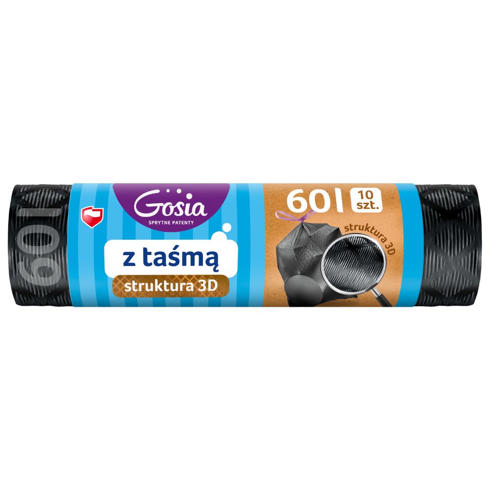 Gosia worki na śmieci z taśmą 60 l 10 sztuk