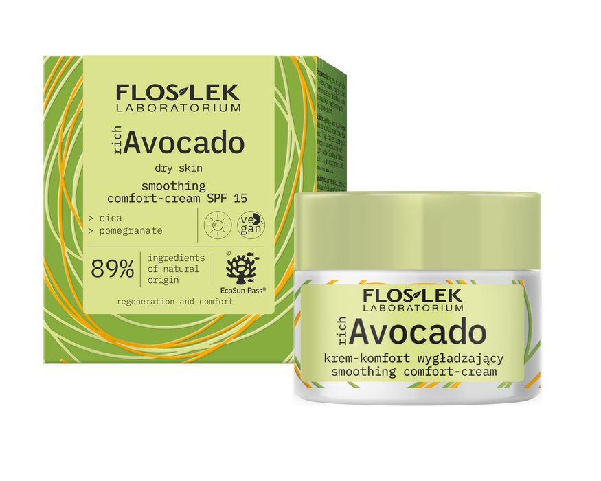 FLOSLEK richAvocado krem-komfort wygładzający SPF15 na dzień 50 ml main product photo