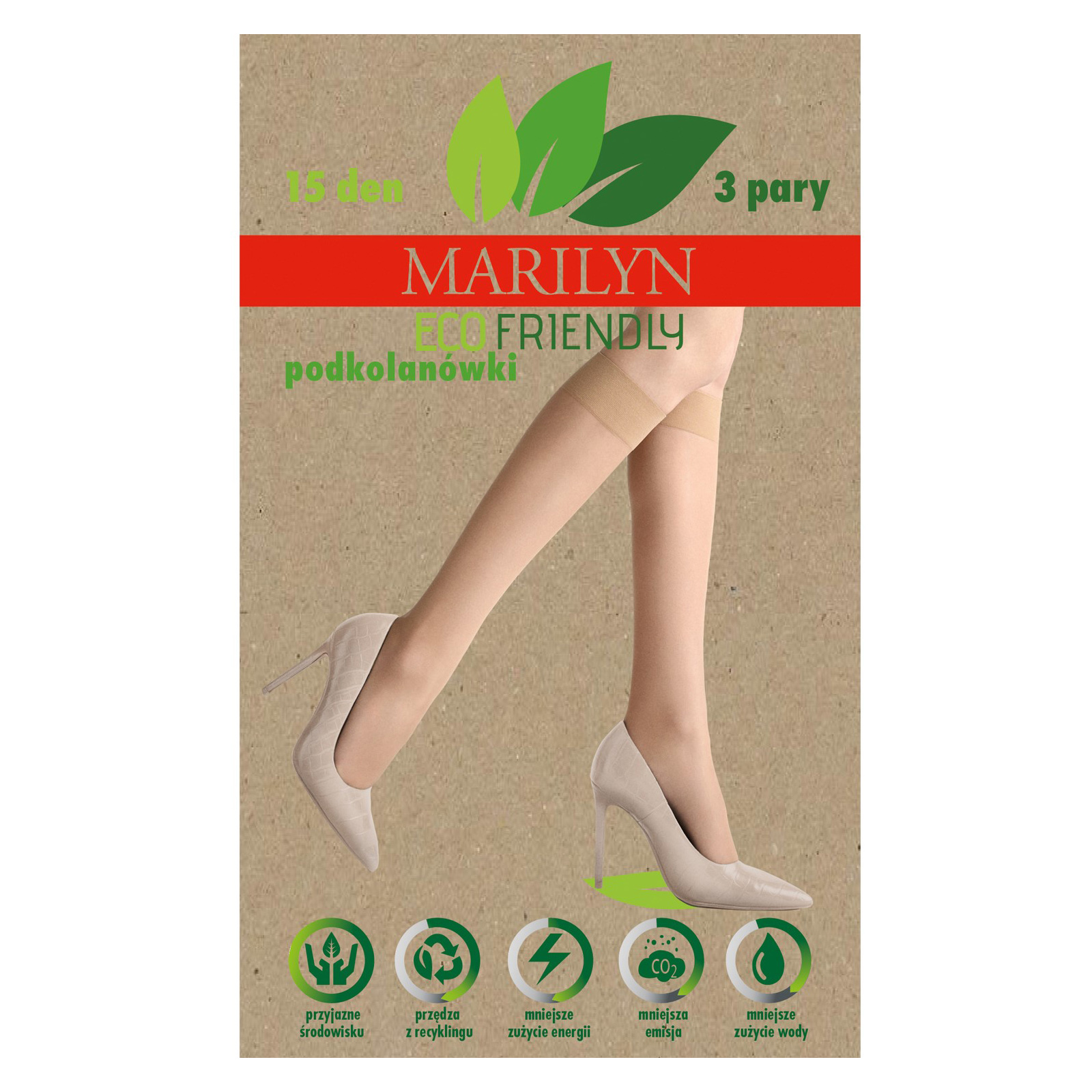 MARILYN ECO VISONE PODKOLANÓWKI, ONE SIZE, 3 SZT.