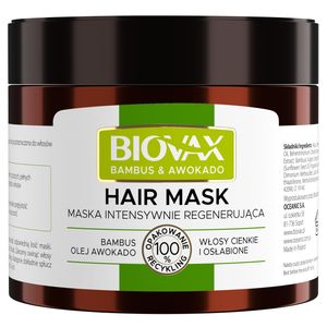 Biovax Bambus i olej awokado do włosów cienkich łamliwych - maska 250 ml
