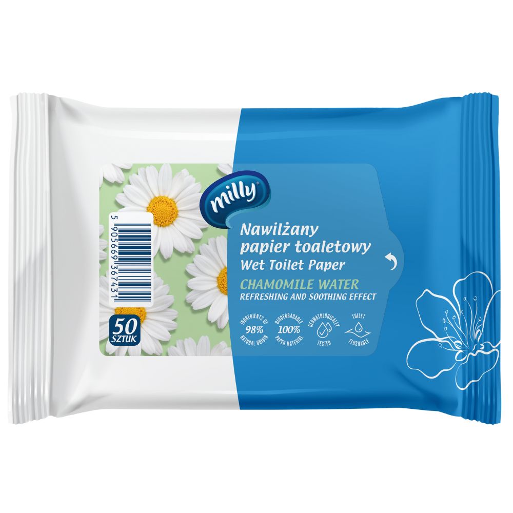 Milly Chamomile Water nawilżany papier toaletowy 50 sztuk