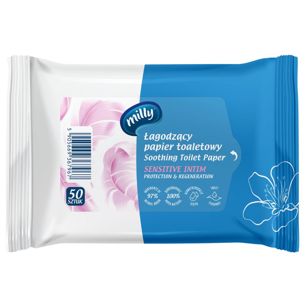 Milly Sensitive Intim łagodzący papier toaletowy 50 sztuk