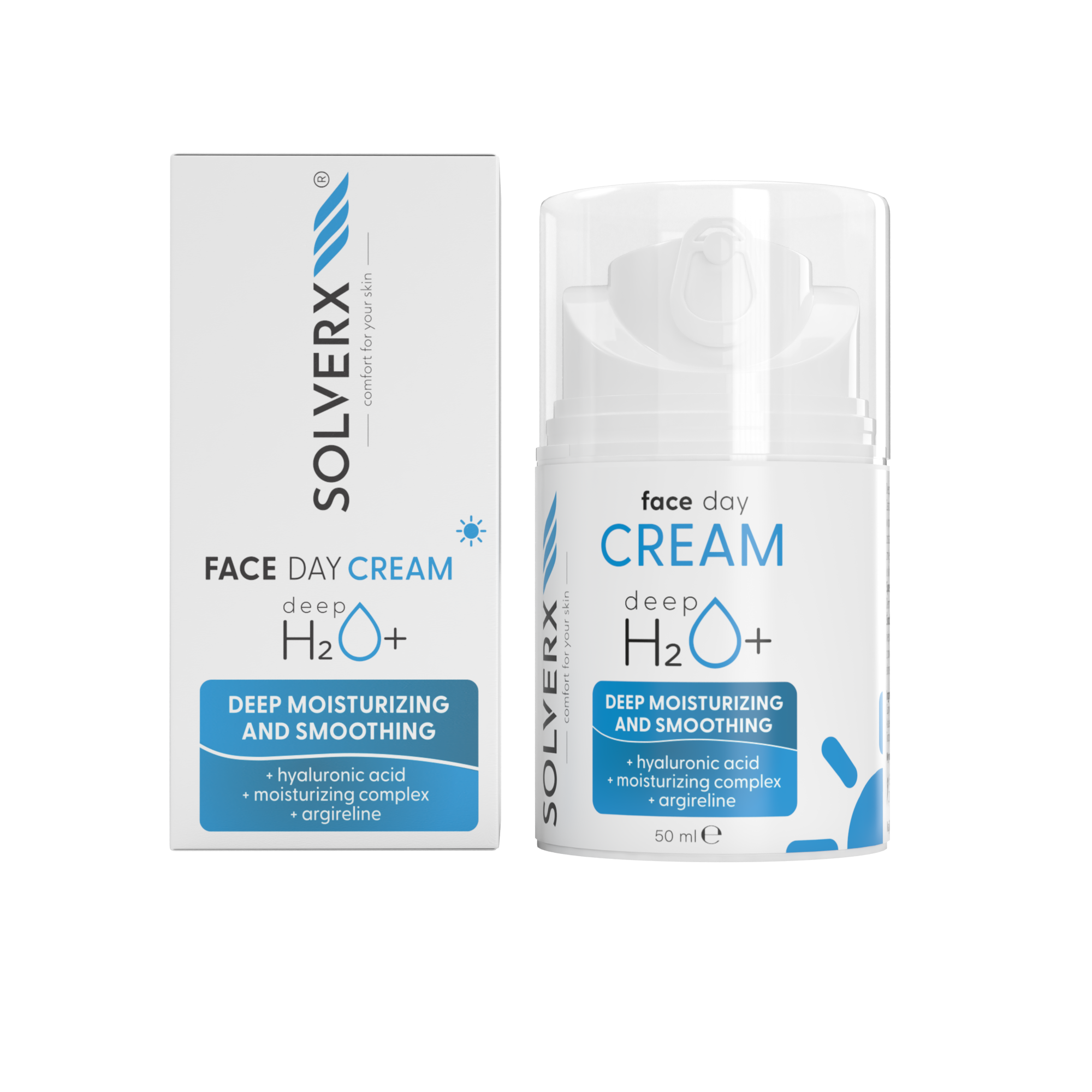 SOLVERX DeepH2O+ FACE DAY CREAM, 50ml