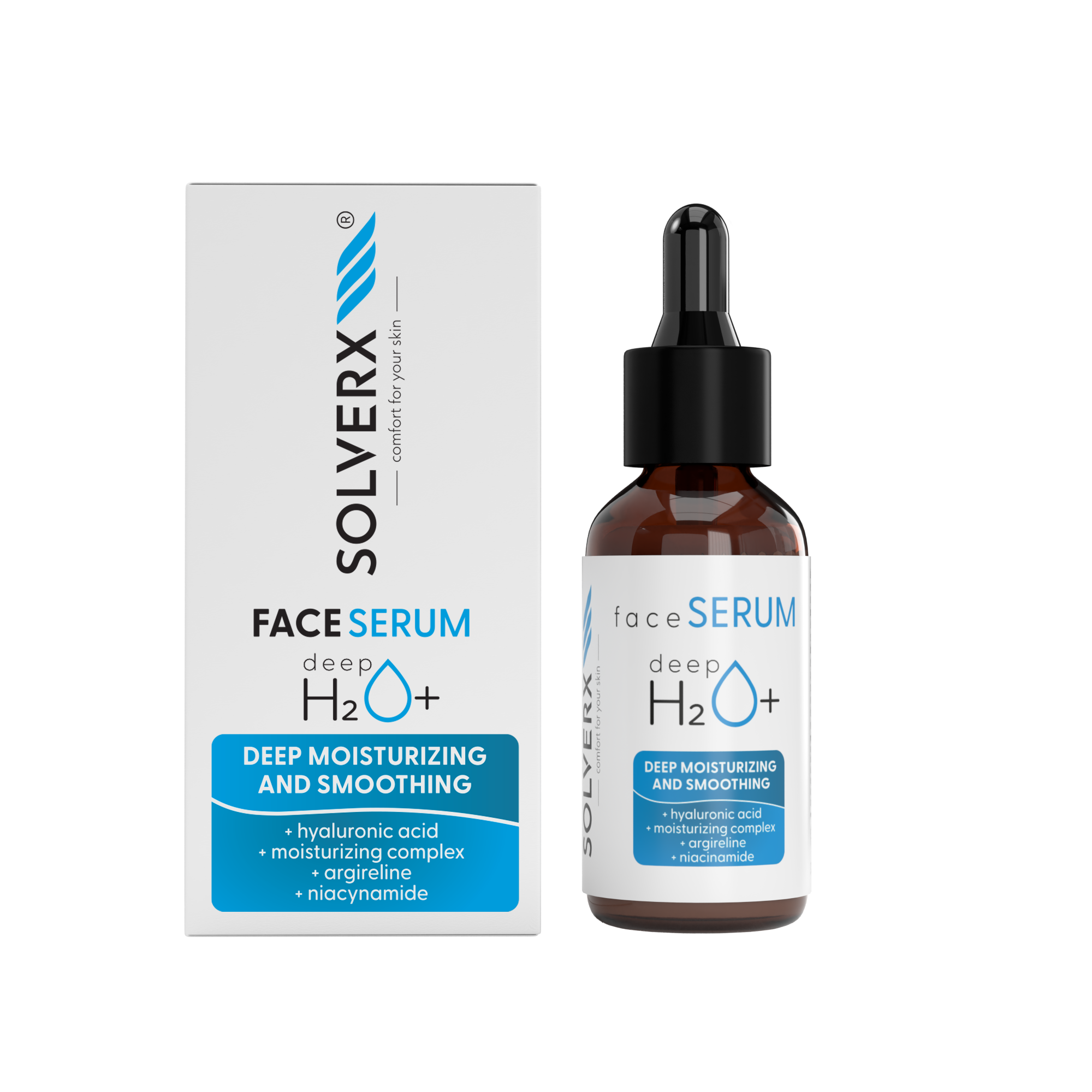 SOLVERX DeepH2O+ FACE SERUM, 30ml