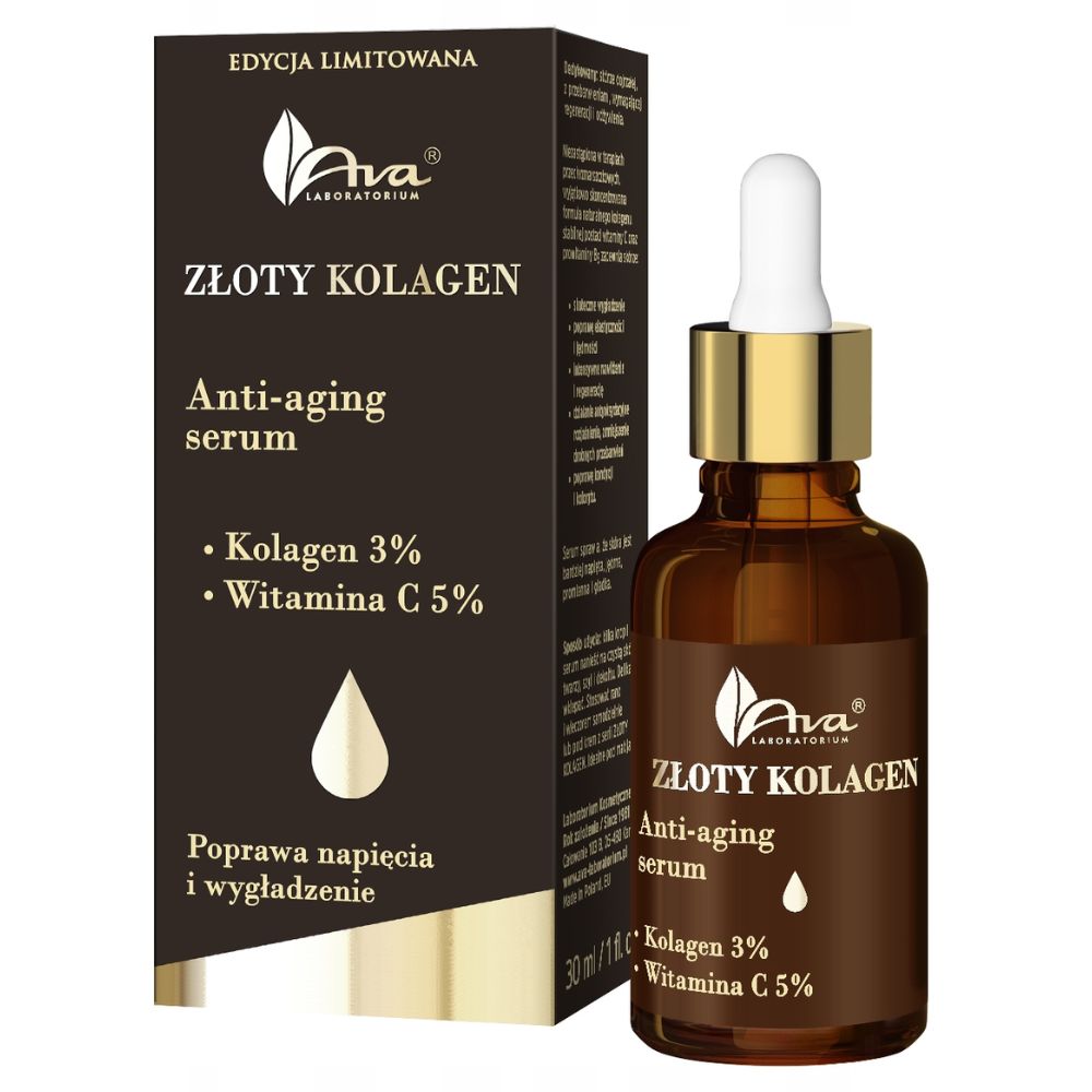 AVA Złoty Kolagen Serum Anti-Aging z witaminą C 30 ml