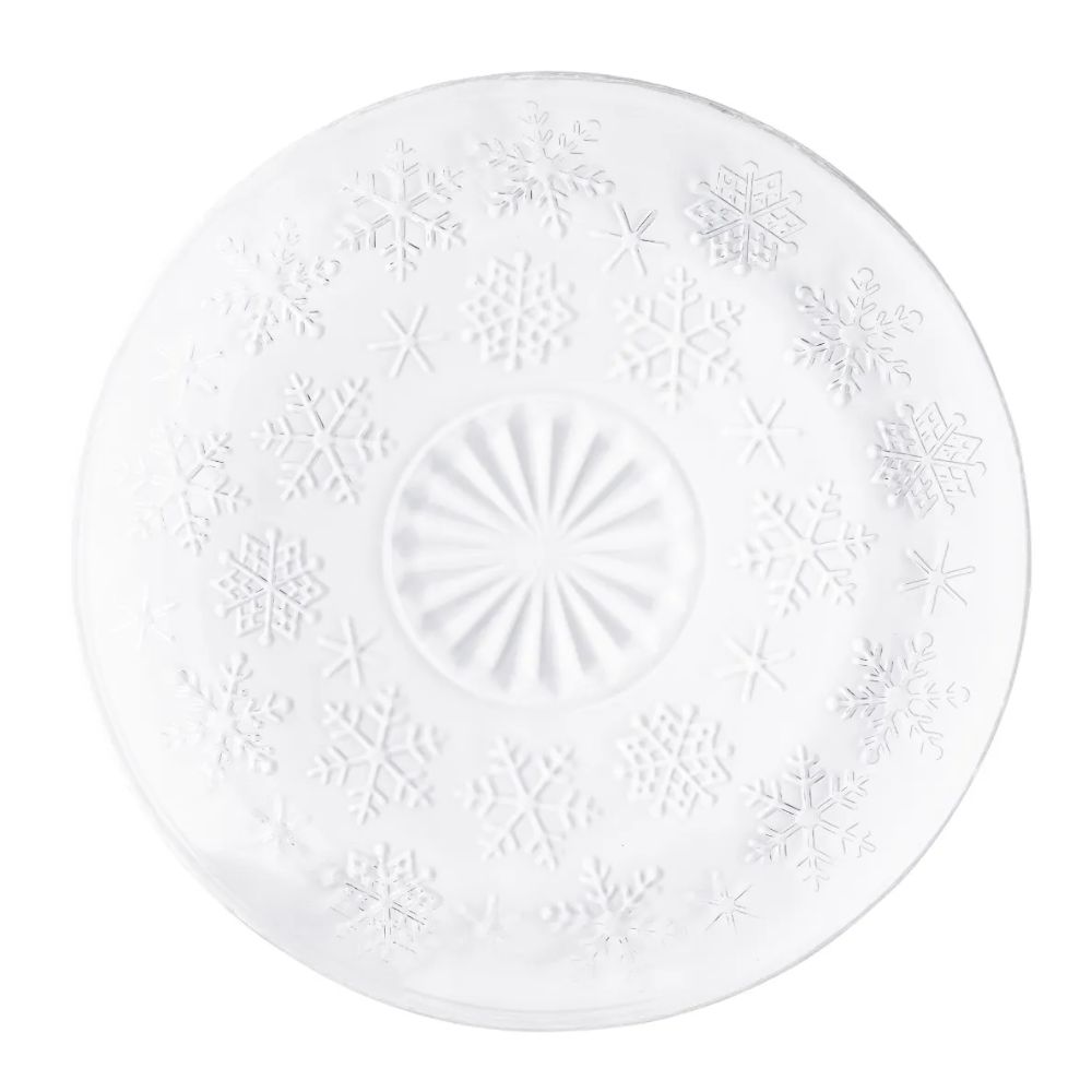 Altom Design Śnieżynki talerz szklany deserowy 1 sztuka