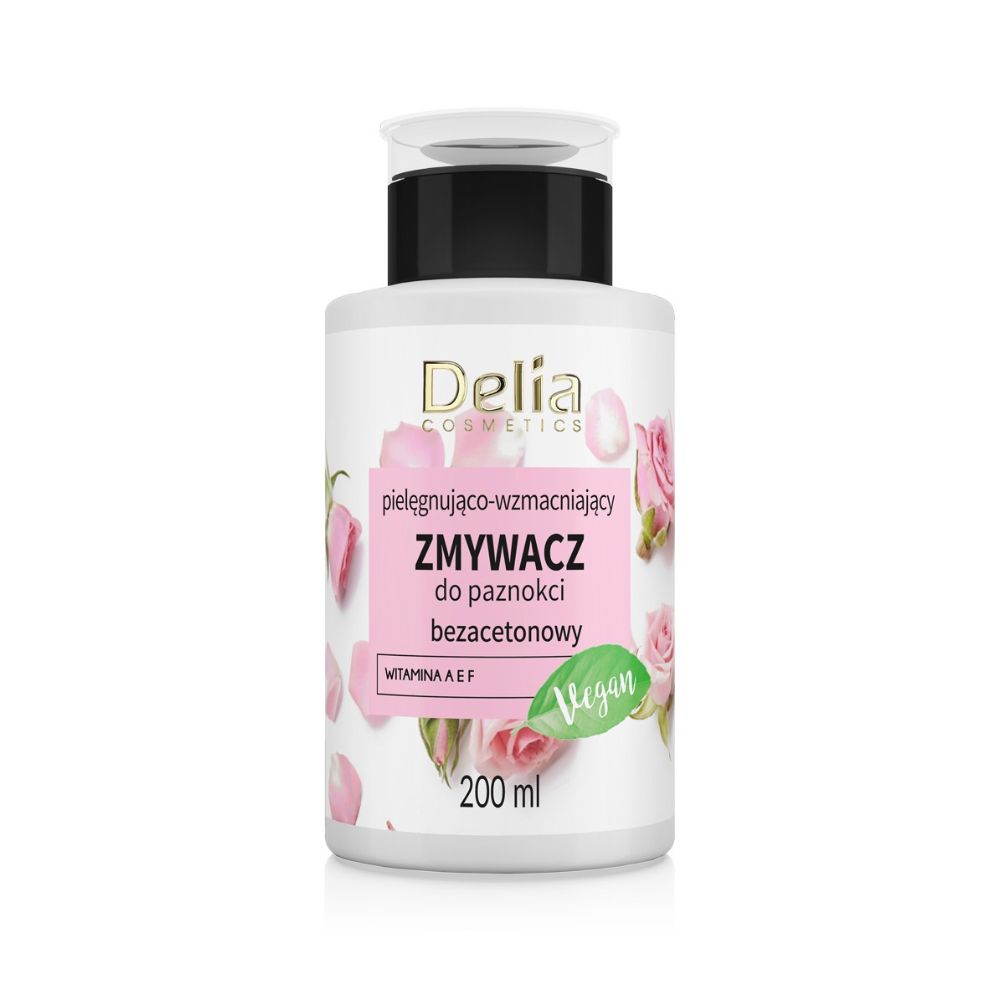 Delia Cosmetics pielęgnująco-wzmacniający zmywacz do paznokci bezacetonowy 200 ml