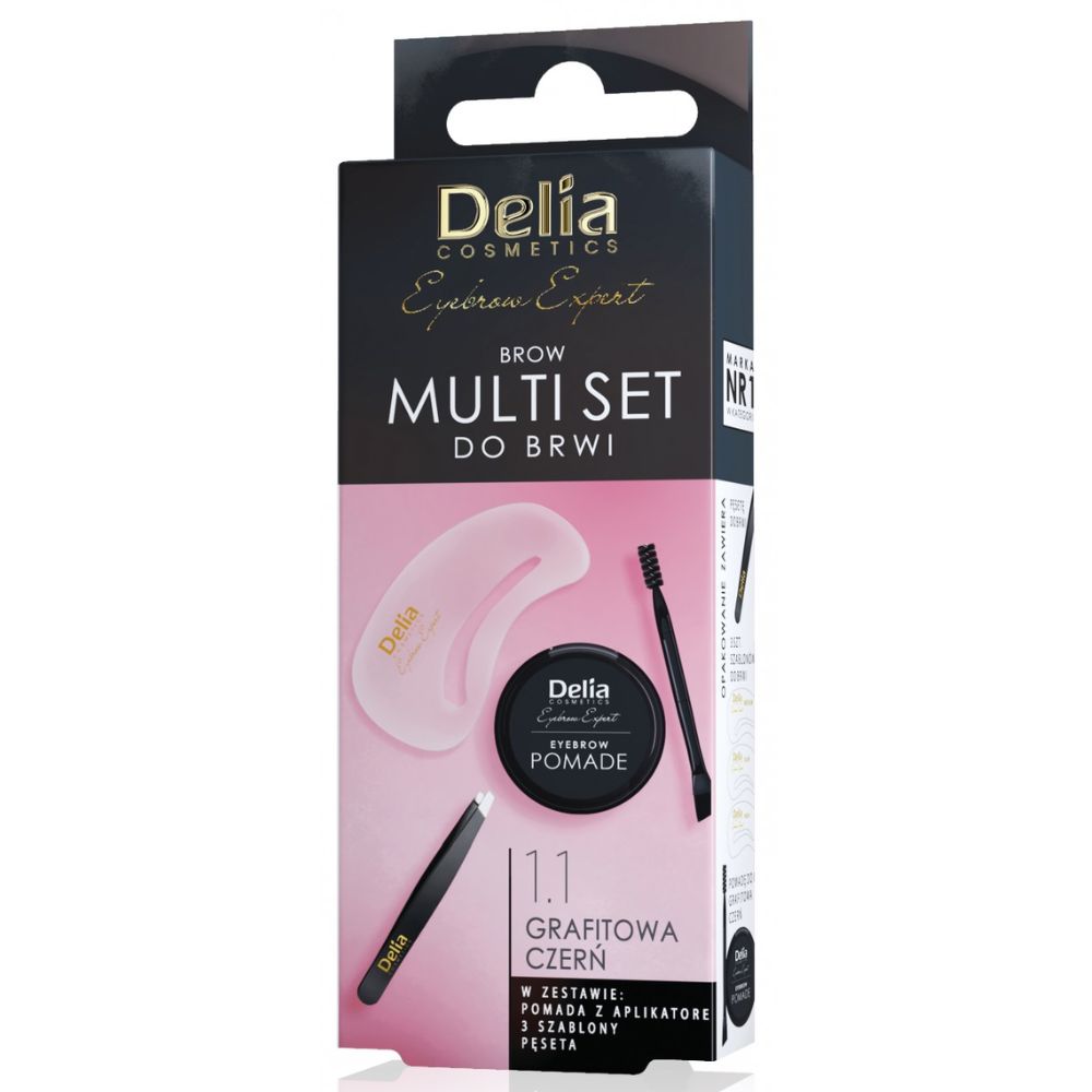 Delia Multi Set Do Brwi 1.1 Grafitowa Czerń 1 sztuka
