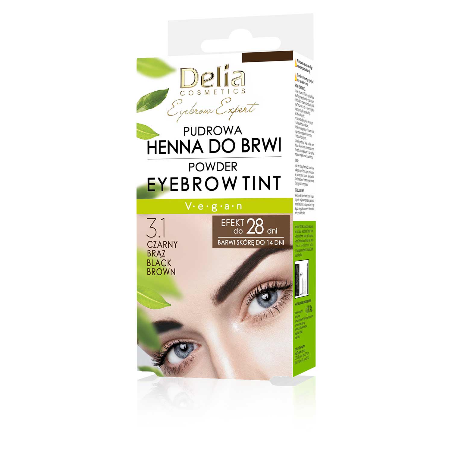 Delia henna pudrowa do brwi  3.1 czarny brąz 4g