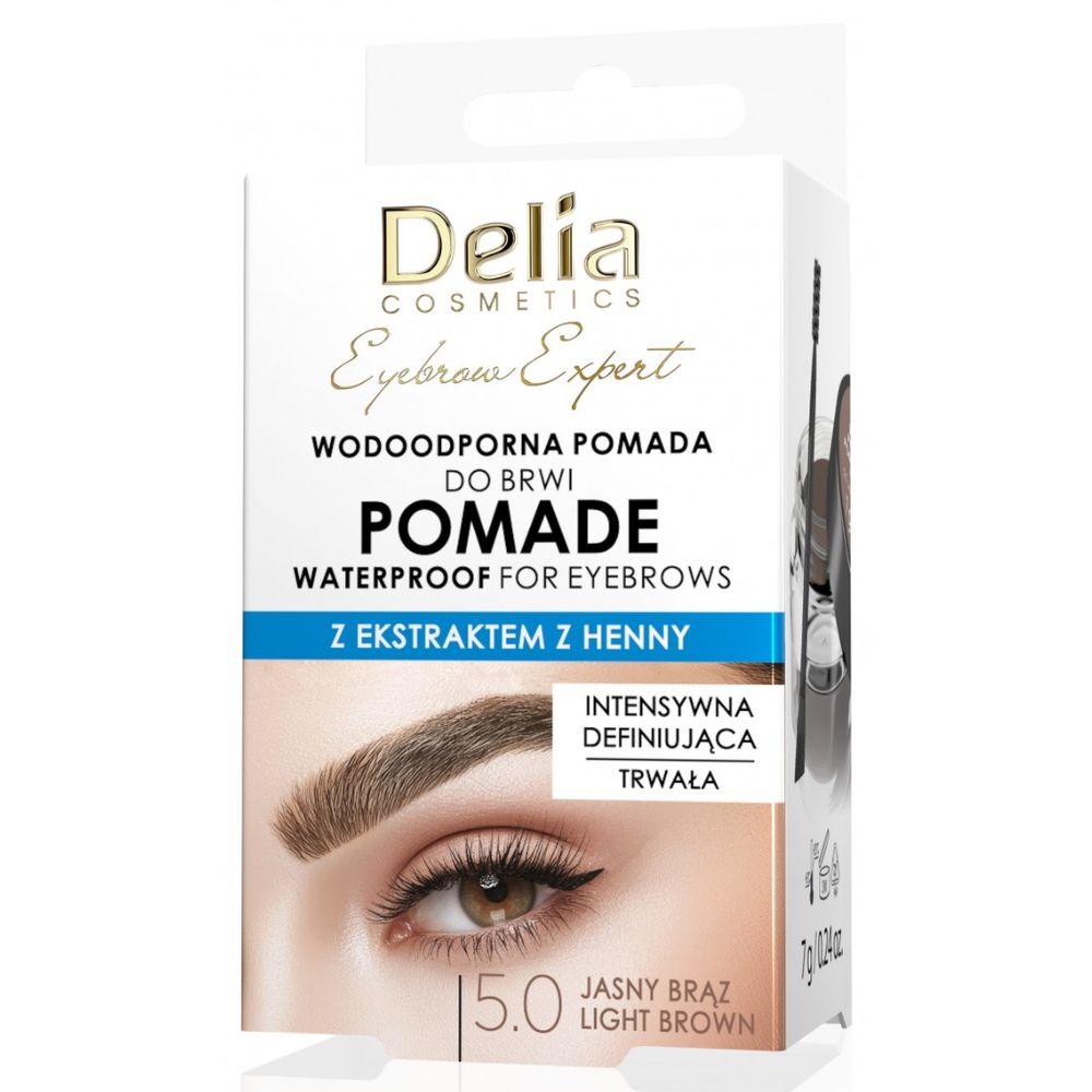 Delia Eyebrow Expert 5.0 Jasny Brąz wodoodporna pomada do brwi 7 g