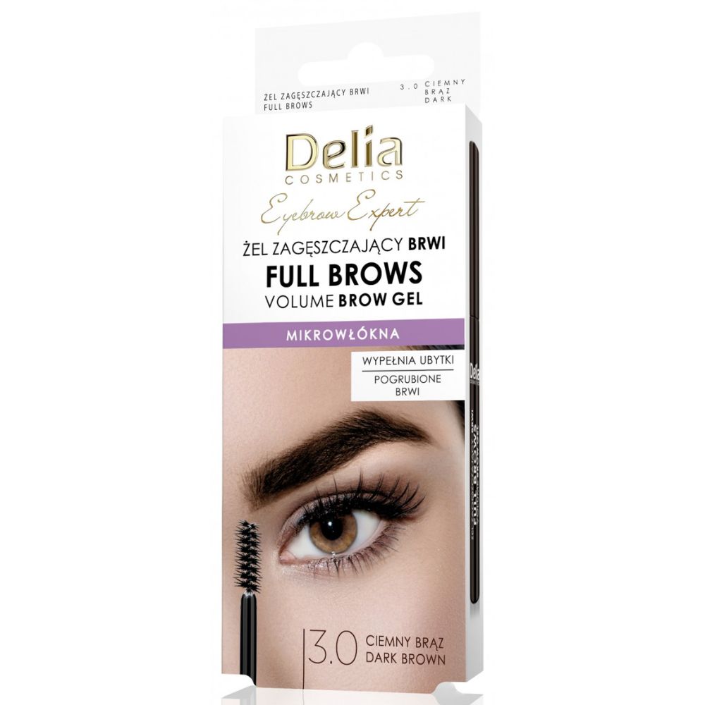 Delia Full Brows 3.0 Ciemny Brąz żel zagęszczający do brwi 7 ml