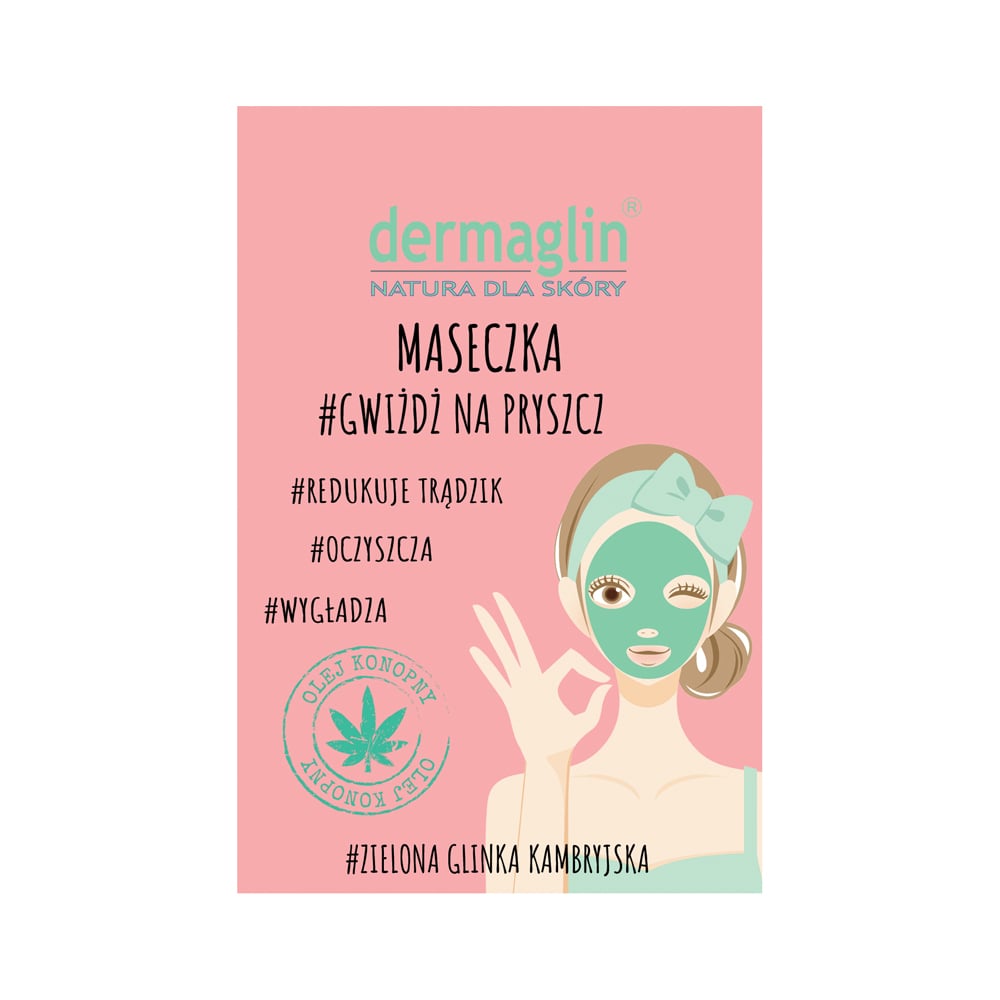 Dermaglin oczyszczająca maseczka gwiżdż na pryszcz, redukcja trądziku 20 g