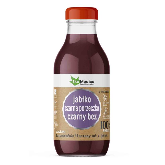 EKAMEDICA JABŁKO, CZARNA PORZECZKA, CZARNY BEZ 0,3L SUPL. DIETY main product photo