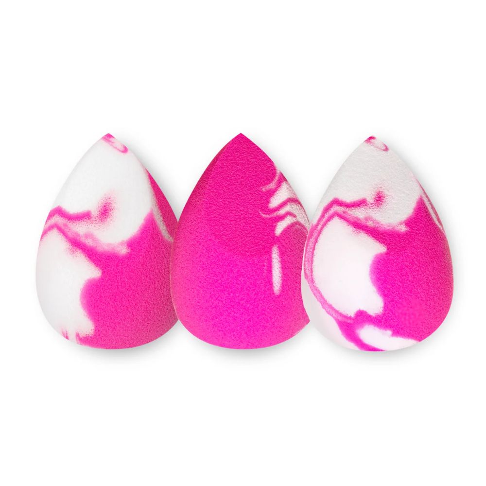 Ibra Makeup Blender Sponge zestaw marmurkowych gąbeczek trio 3 sztuki