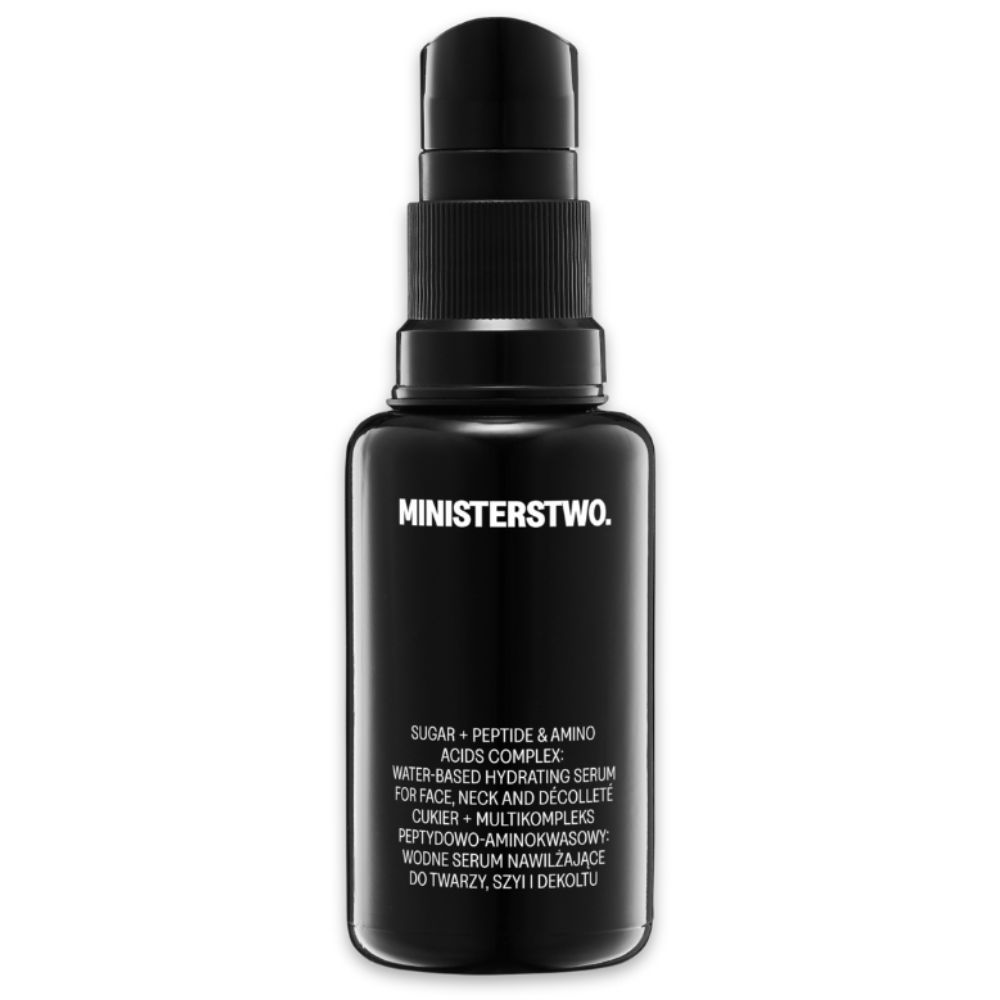 Ministerstwo. Cukier+Multikompleks Peptydowo-Aminokwasowy: wodne serum nawilżające do twarzy, szyi i dekoltu 30 ml