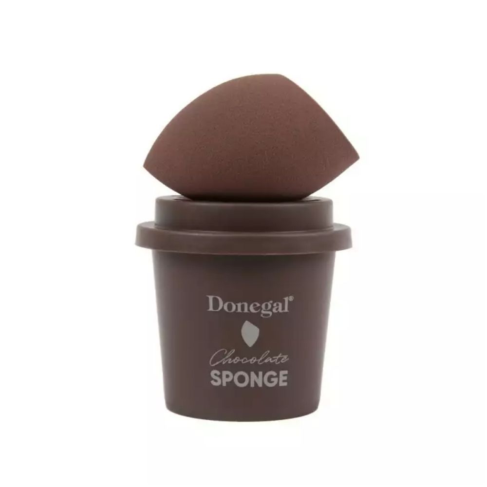 Donegal Chocolate Sponge Gąbeczka do makijażu w zestawie z etui 1 szt
