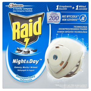 Raid Night & Day Komary muchy i mrówki Elektrofumigator owadobójczy Urządzenie wkład