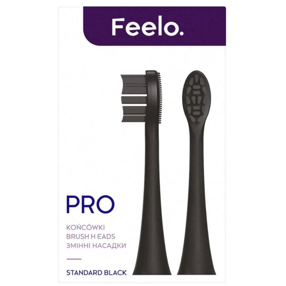 Feelo Pro Black Standard końcówki do szczoteczki sonicznej 2 sztuki