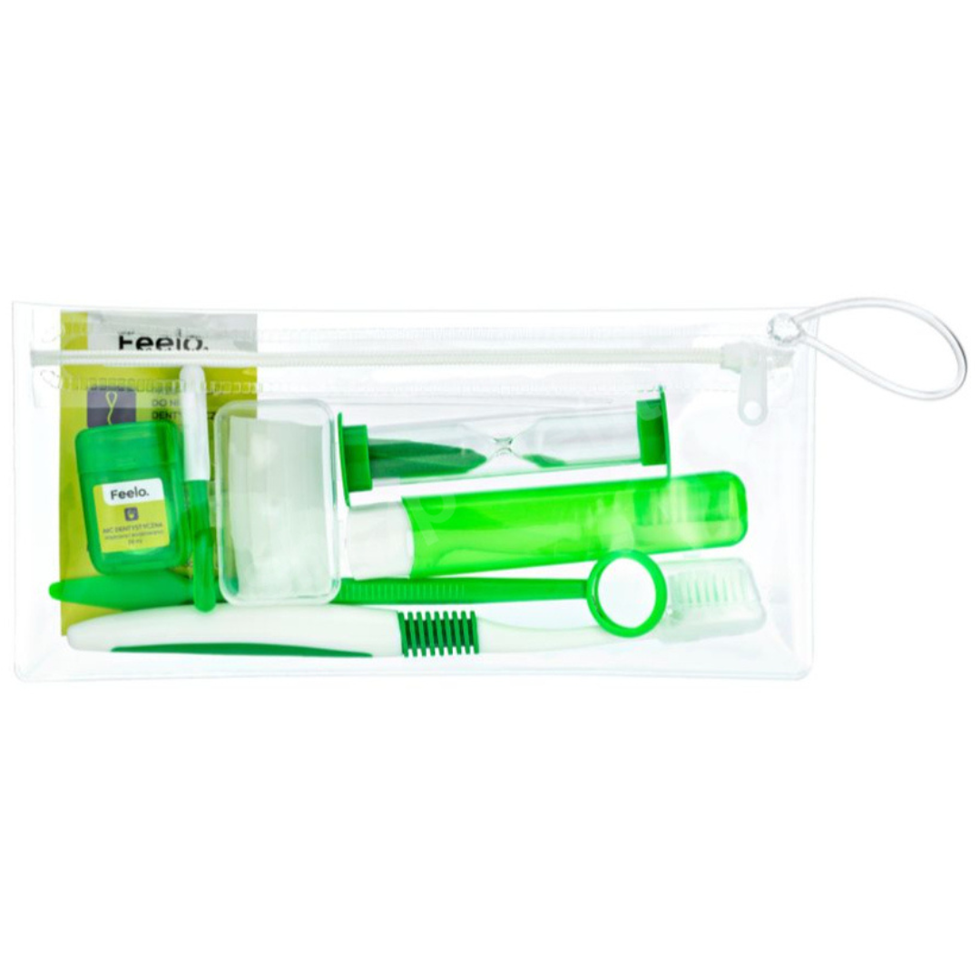 Feelo Ortho zestaw ortodontyczny w kosmetyczce Zielony