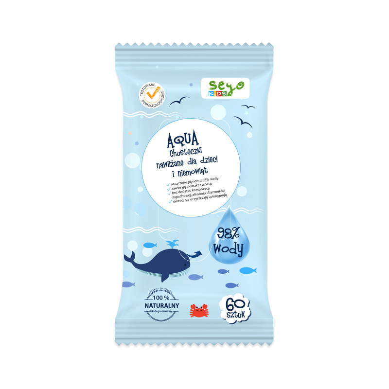 SEYO KIDS AQUA 98% WODY CHUSTECZKI 60SZT