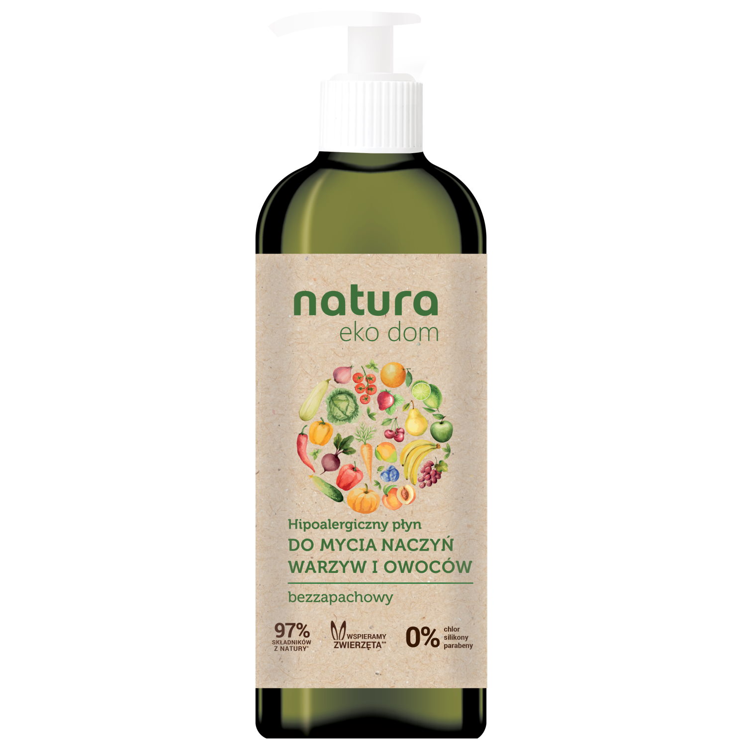 Natura Eko płyny do mycia naczyń, owoców i warzyw, hipoalergiczny 750 ml