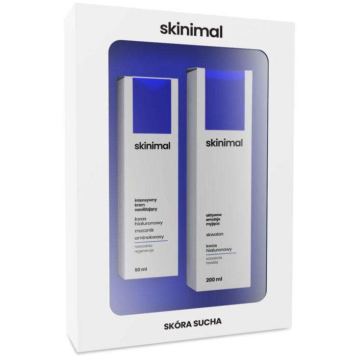 Skinimal zestaw Skóra Sucha - emulsja myjąca & krem nawilżający main product photo