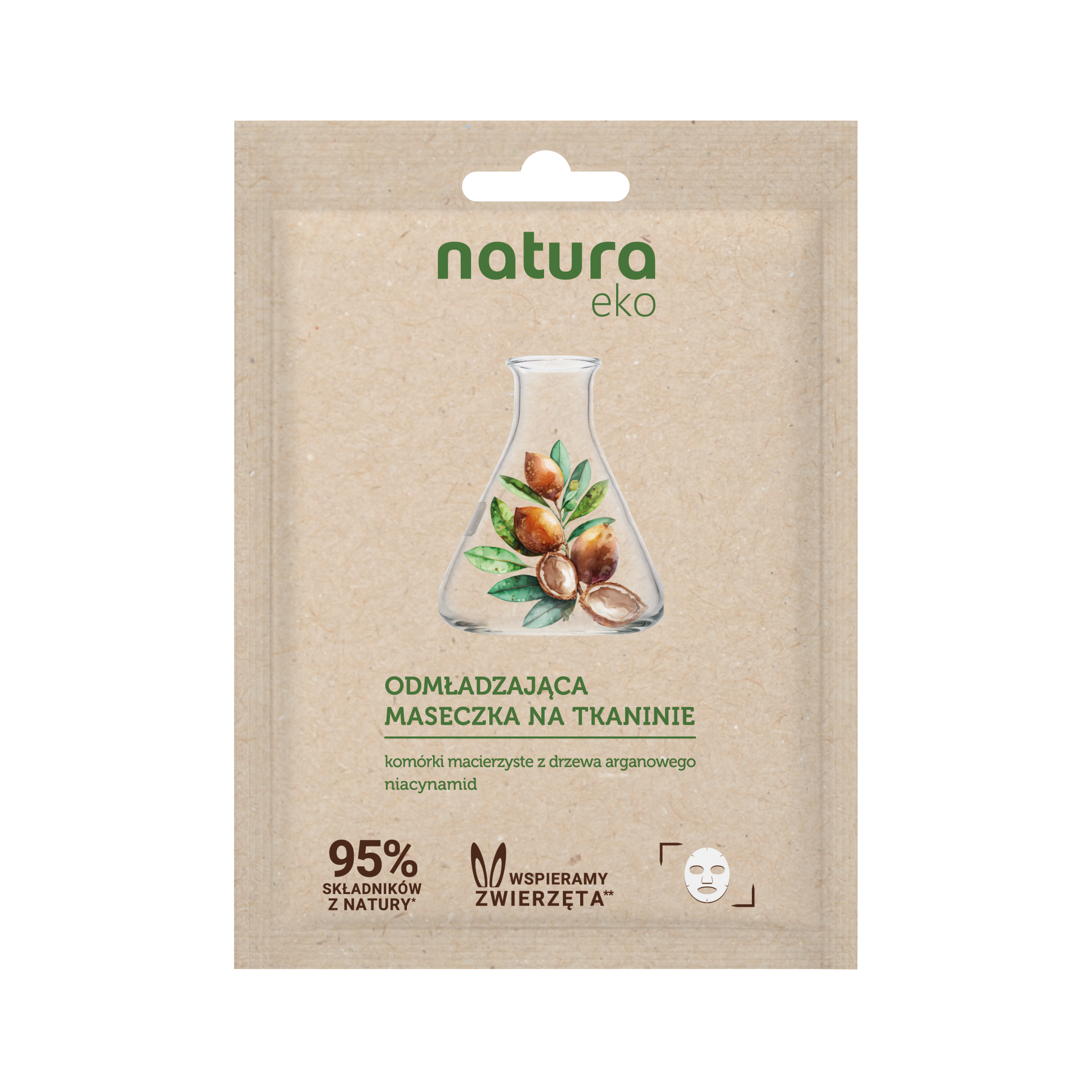 NATURA EKO Maska na tkaninie z komórkami macierzystymi arganu 15 ml
