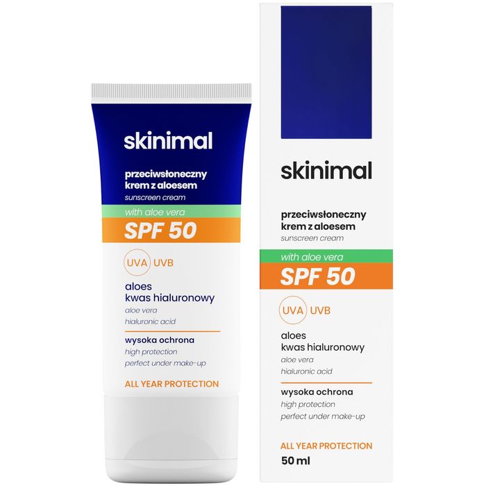 Skinimal SPF 50 przeciwsłoneczny krem z aloesem 50 ml main product photo