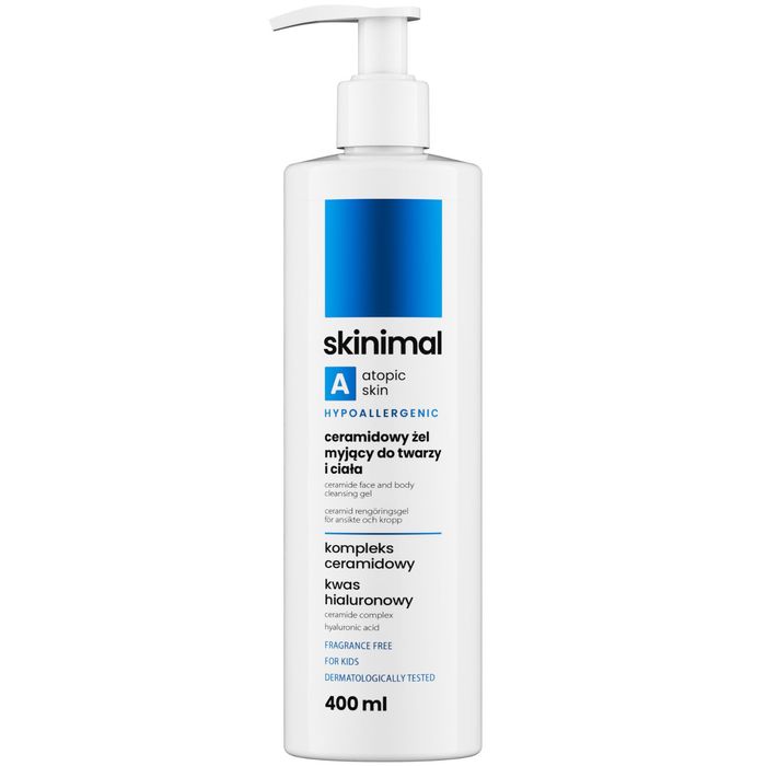 Skinimal Atopic Skin ceramidowy żel do mycia twarzy i ciała 400 ml main product photo