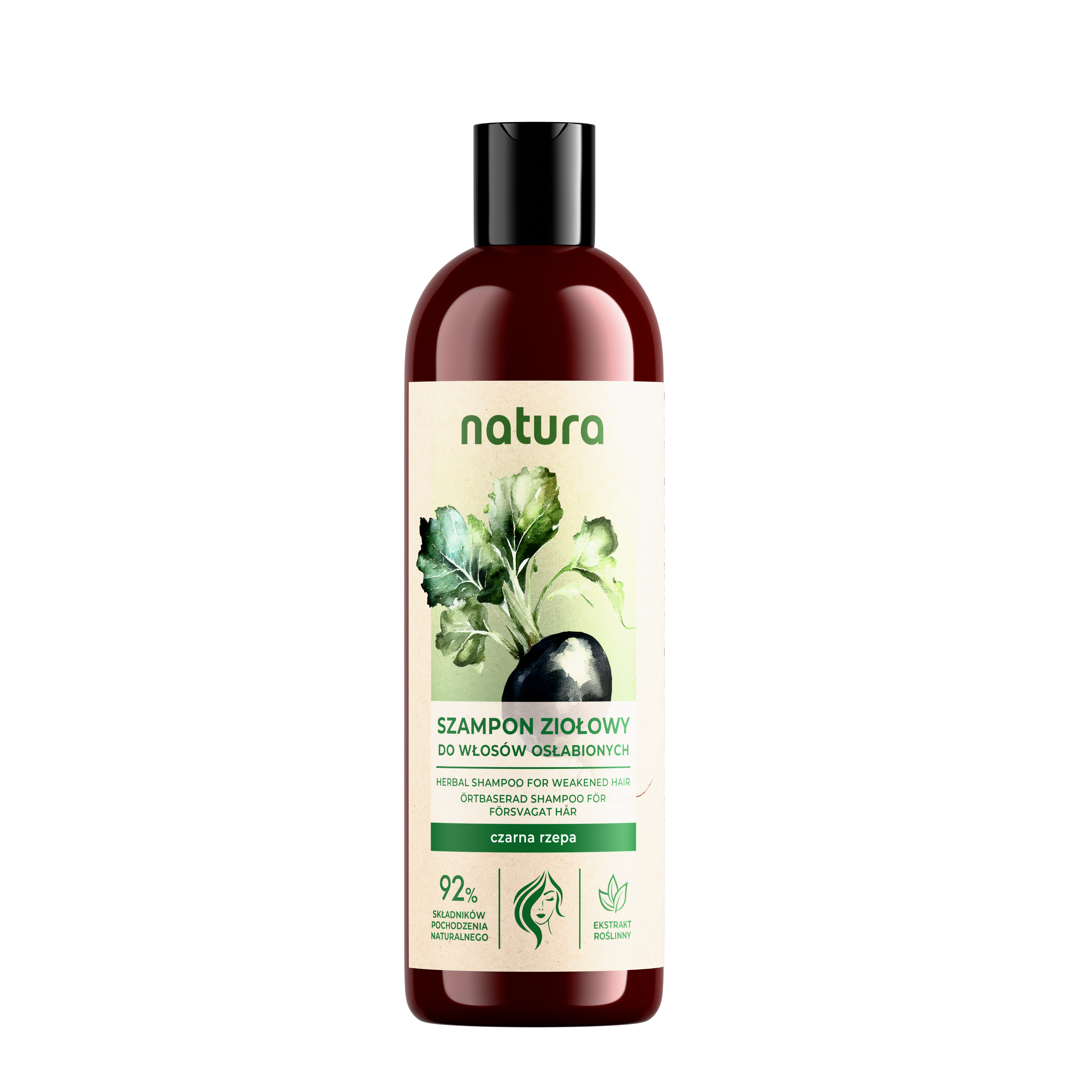 Natura szampon do włosów czarna rzepa 380 ml