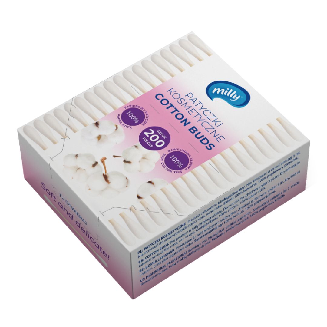 Milly patyczki kosmetyczne pudełko 200 sztuk main product photo