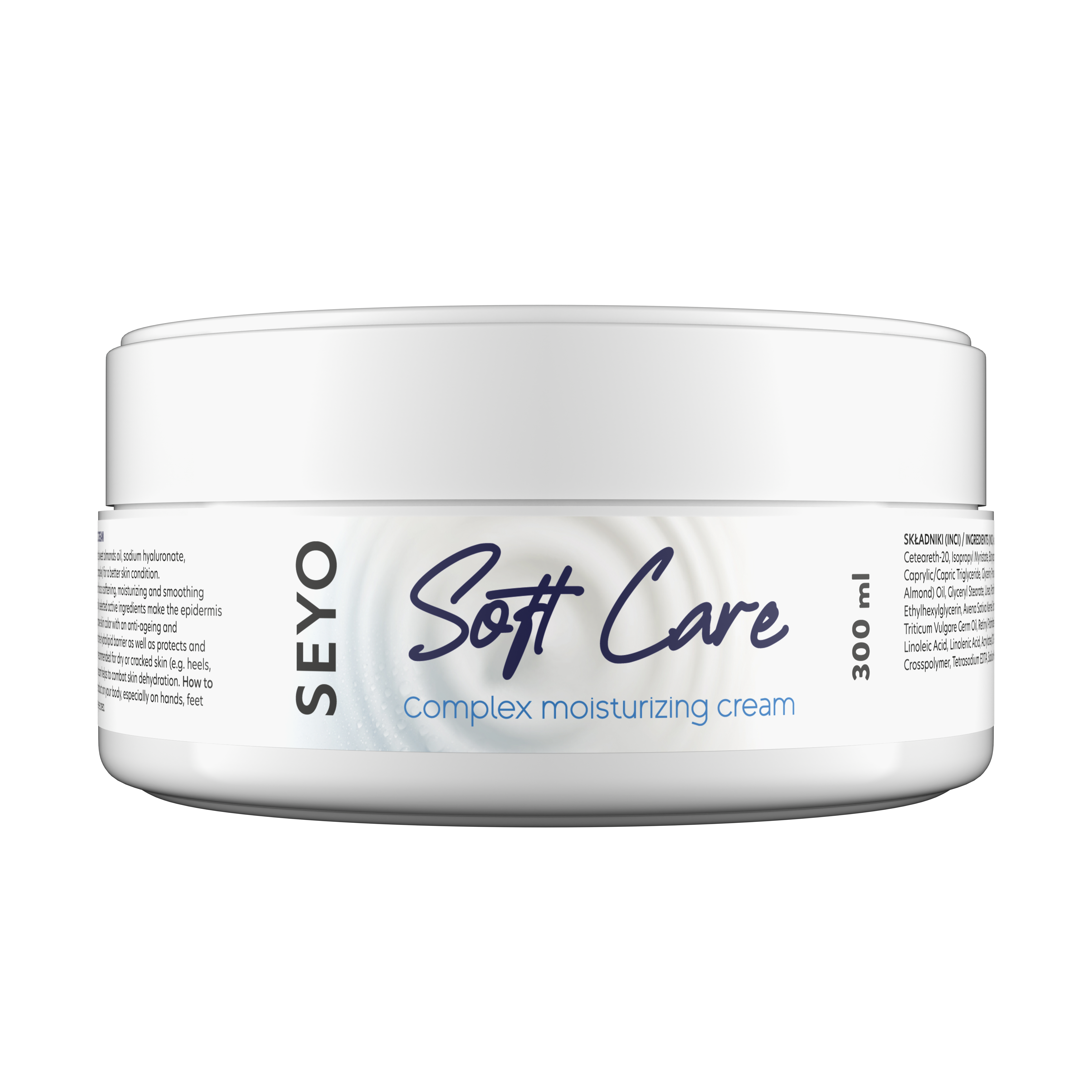 Крем Seyo Soft Care увлажняющий, с маслом миндаля и пантенолом, 300 мл — фото 2