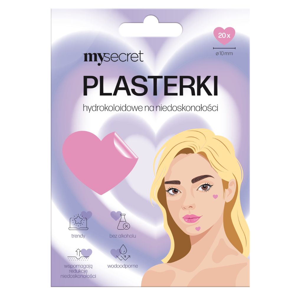 My Secret Różowe Serca plasterki na niedoskonałości 20 sztuk