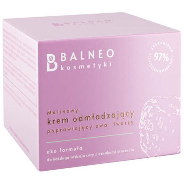 Balneokosmetyki Malinowy krem odmładzający poprawiający owal twarzy main product photo