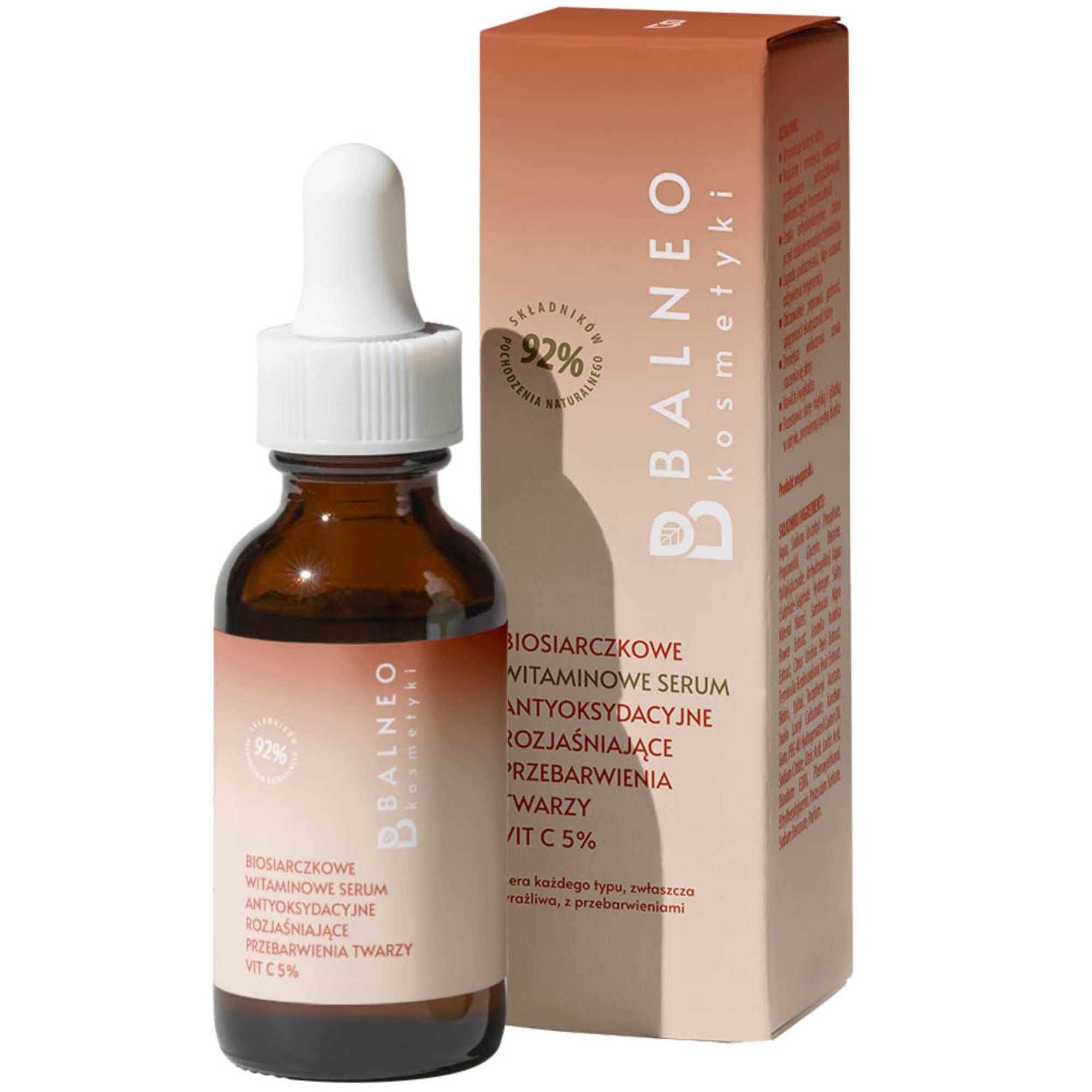 Balneokosmetyki Biosiarczkowe Witaminowe Serum rozjaśniające przebarwienia twarzy antyoksydacyjne vit C 5% 30ml