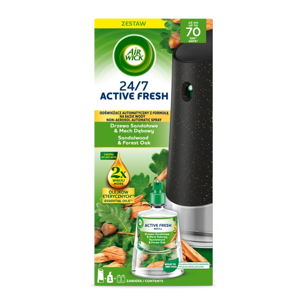 Air Wick Active Fresh Odświeżacz i wkład drzewo sandałowe i mech dębowy 228 ml