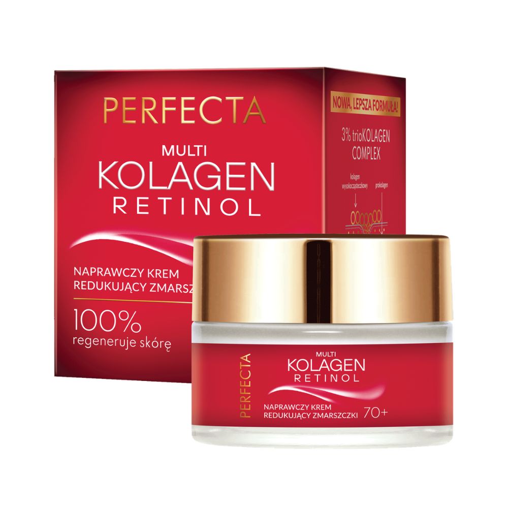 Perfecta Multi-Kolagen Retinol Naprawczy krem do twarzy redukujący zmarszczki 70+ 50 ml