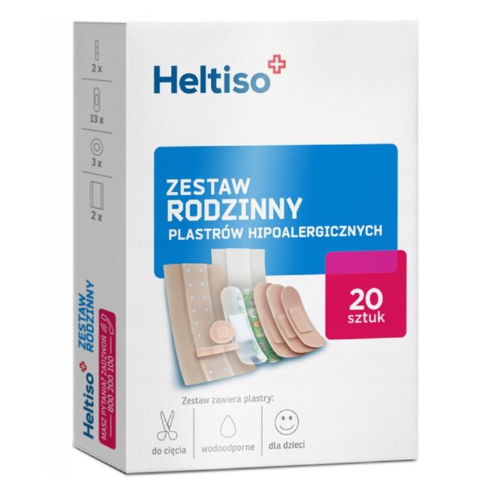 Heltiso zestaw rodziny plastrów hipoalergicznych 20 sztuk main product photo