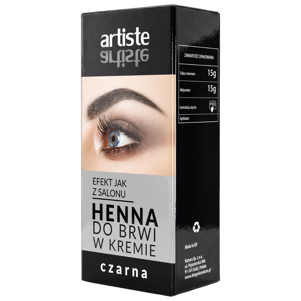 Artiste Czarna henna do brwi w kremie 30 g