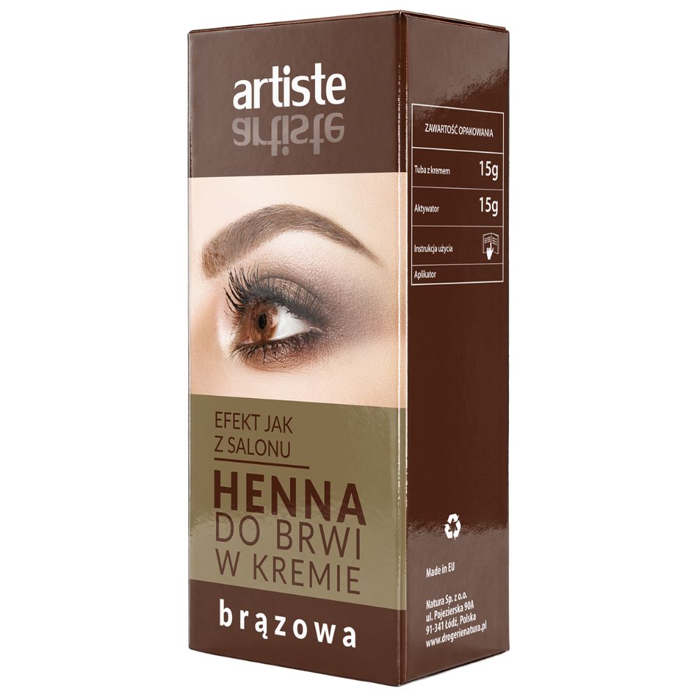 Artiste Brązowa henna do brwi w kremie 30 g