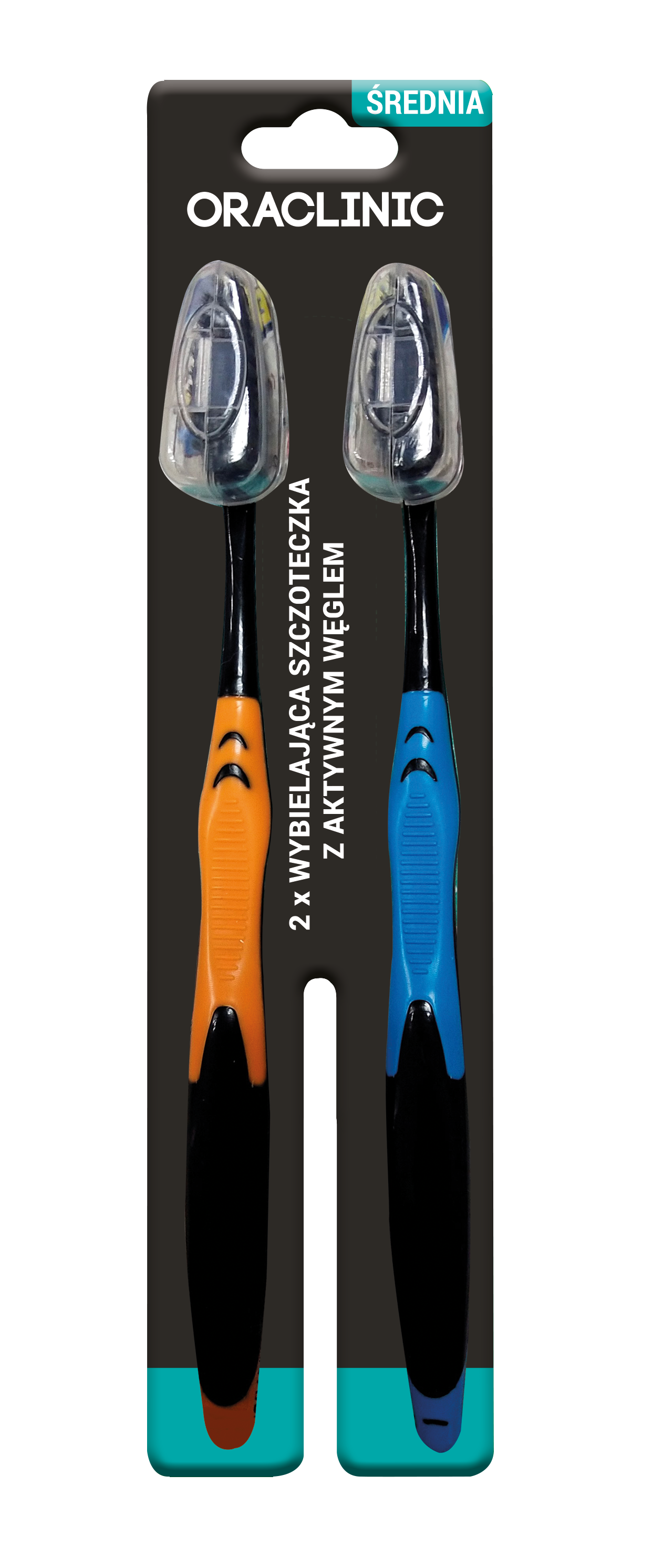 Oraclinic szczoteczka wybielająca z aktywnym węglem 2szt