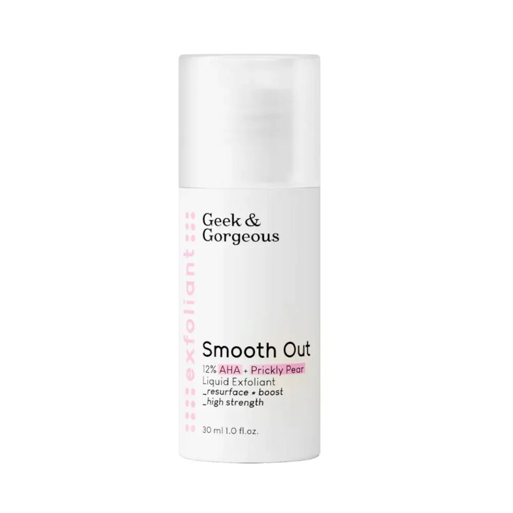 Geek & Gorgeous Smooth Out Silny eksfoliator z 12% kwasami AHAi kojącą opuncją figową 30 ml
